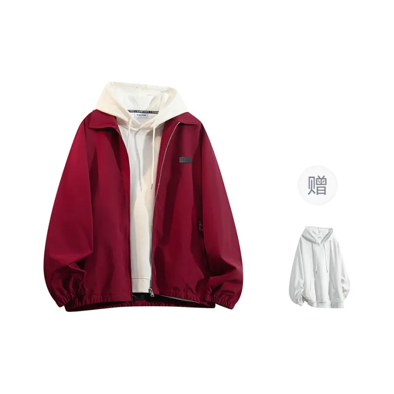 YOSICIL Jackets Coats Unisex Cream Gray-4
