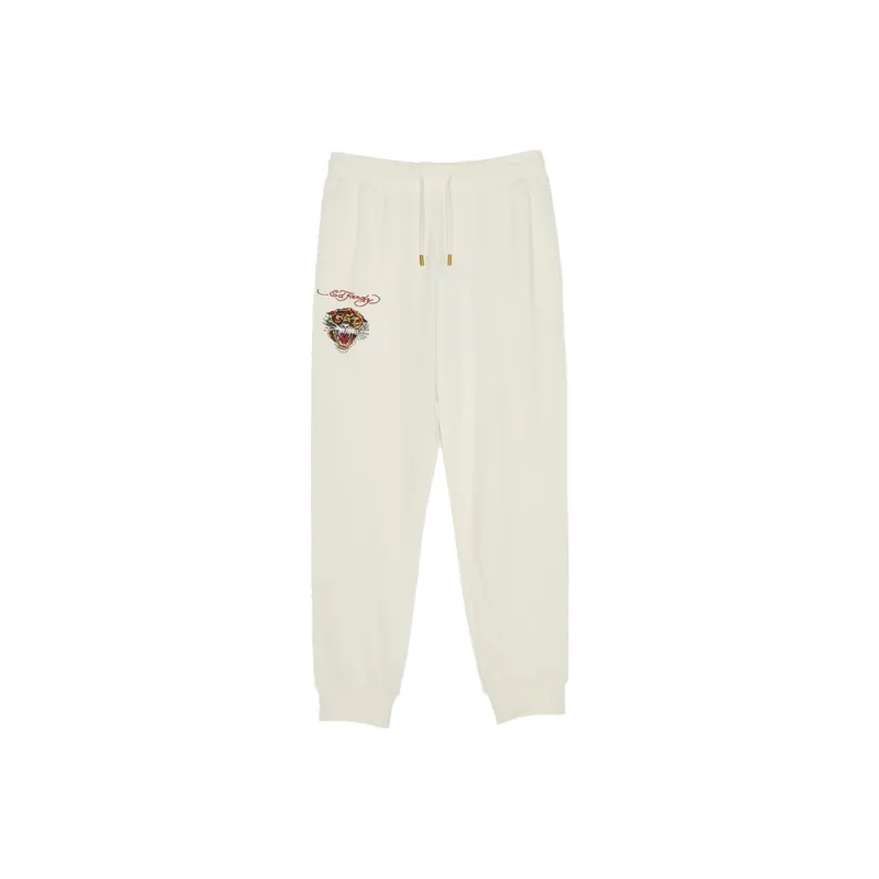 Ed Hardy Jogger Casual Pants Men's Ivory White-0