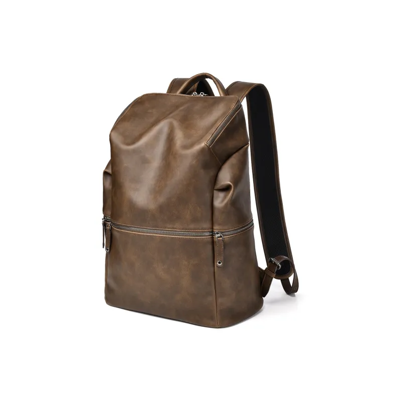 Ceion Keust Oil Wax PU Fabric Backpack Regular Unisex Multicolor-1