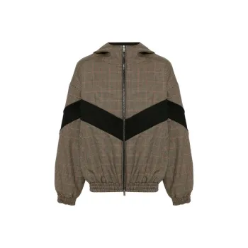 Golden Goose Checked Hooded Zip Up Jacket