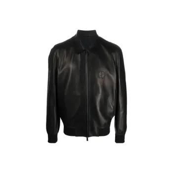 GIORGIO ARMANI Leather Jackets Men Brown Black