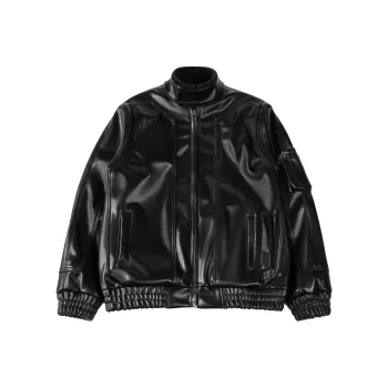 False Perception Leather Jackets Coats Unisex Black