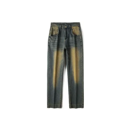 SONGS ALONG Jeans Unisex Yellow Mud Green