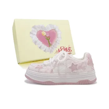 FULLXUAN Slip Resistant Low Top Skateboard Shoes Women's Pink