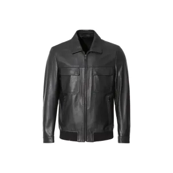 ANDREW MACKENZIE Leather Jackets Men Black