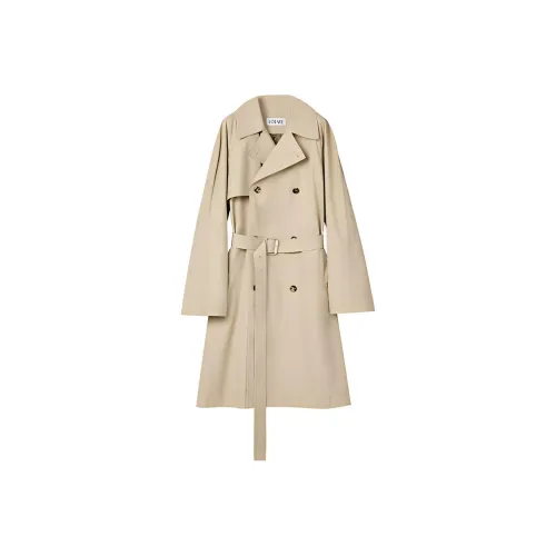 LOEWE Trench Coats Men Khaki