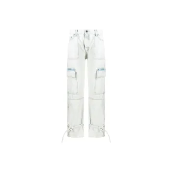 OFF WHITE Graffiti Logo Patch Wide Leg Jeans