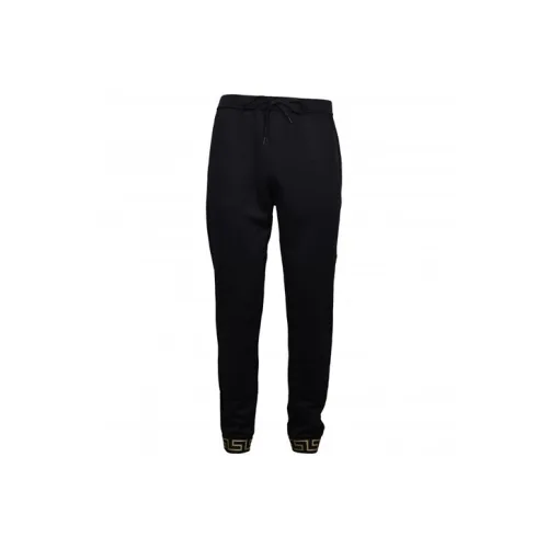 VERSACE Mens Greek Detail Drawstring Track Pants Black
