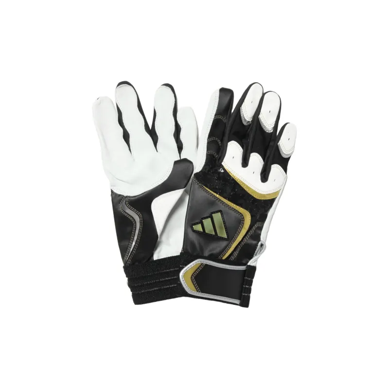 Adidas Baseball Gloves Batter's Glove PU Polyurethane Unisex Black Gold-0