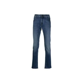 JACOB COHEN Logo-Patch Straight-Leg Slim-Cut Jeans