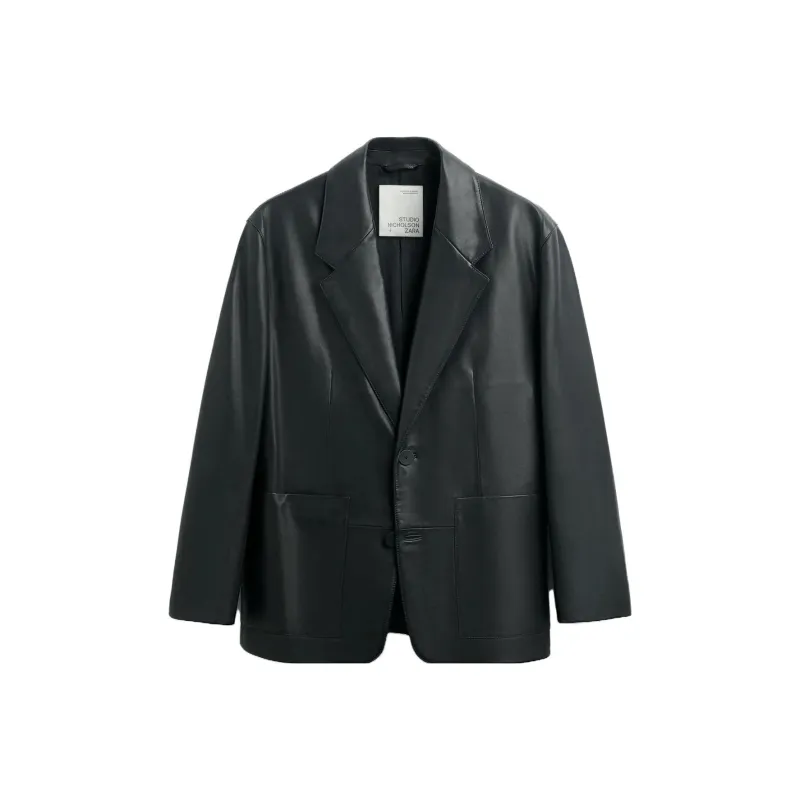 ZARA x STUDIO NICHOLSON Leather Jacket Men's Black-0