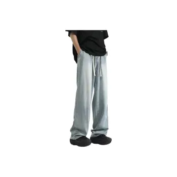 NOME Height Increasing Slimming Washable Distressed Straight Fit Wide Leg Pants Unisex