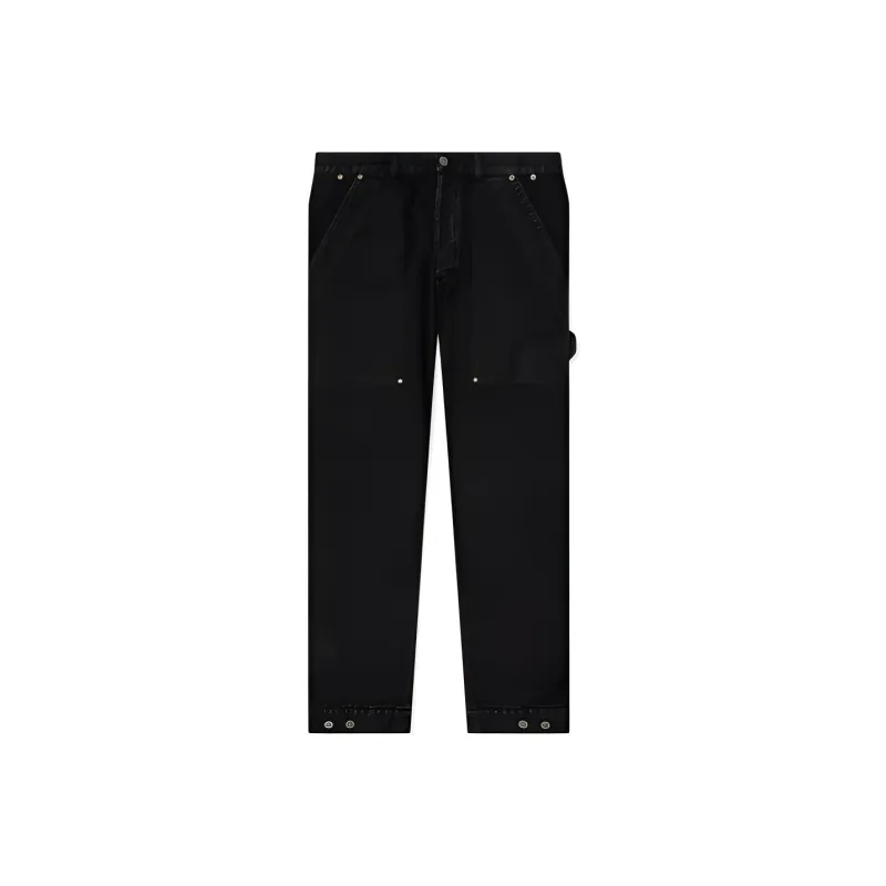PALM ANGELS Logo patch Straight leg Trousers-0