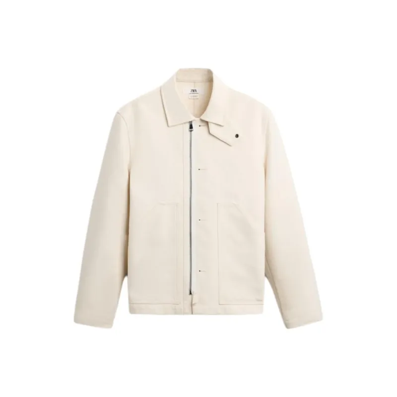 ZARA Jackets Coats Men's Raw White-0