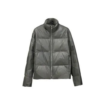 HERMES FW22 Leather Jacket Men's Charcoal Gray