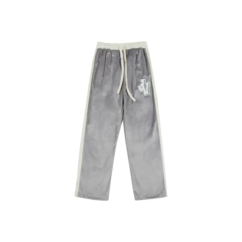 JUST VIBE Straight Casual Pants Unisex Gray-0