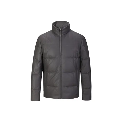 DAVID NAMAN FW23 Leather Jacket Men's Light Purple