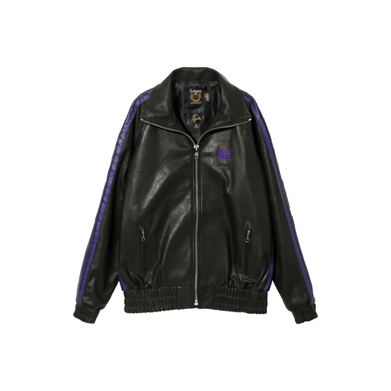 Needles X Schott Co branded FW23 Leather Jacket Unisex Black-0