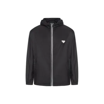 PRADA Logo Plaque Zip Up Jacket