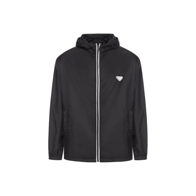PRADA Logo Plaque Zip Up Jacket-0