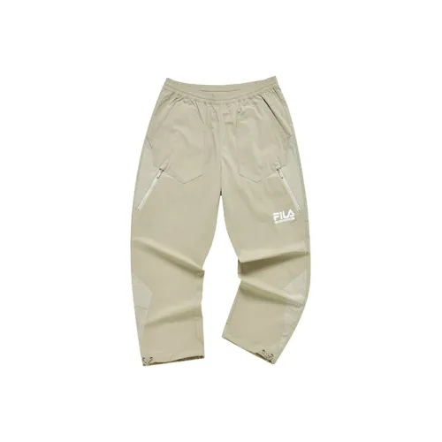 FILA FUSION FILA FUSION X WM White Mountain Collaboration Knitted Sports Pants Men's Cappuccino Khaki