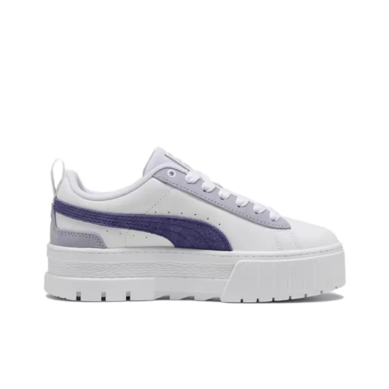 PUMA Maze Slip Resistant Shock Absorbers Low Top Skateboard Shoes Women's White Blue-1