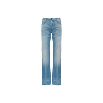 GUCCI Web Trim Embellished Straight Jeans