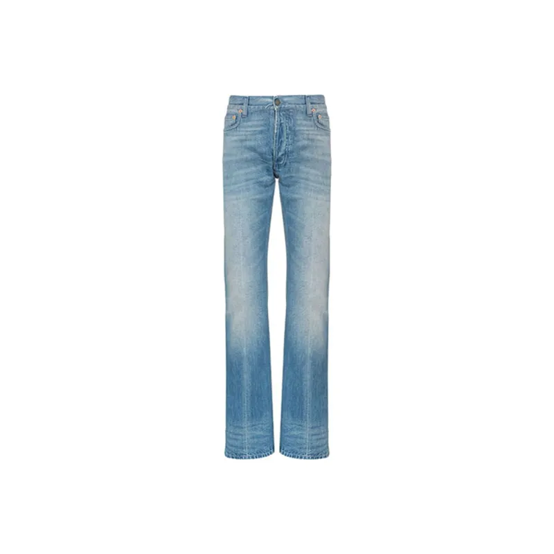 GUCCI Web Trim Embellished Straight Jeans-0