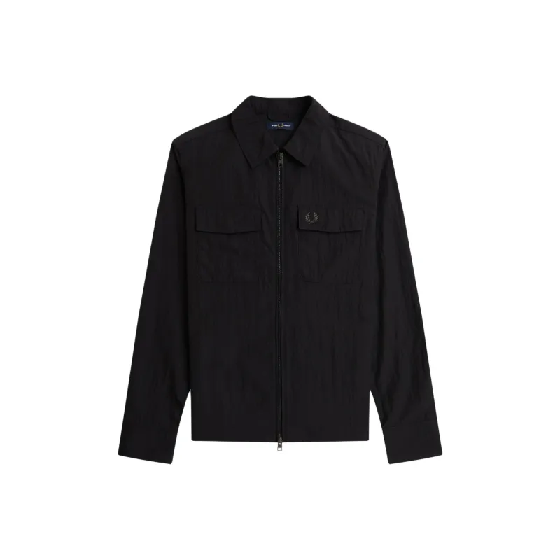FRED PERRY Textured Zip through Overshirt-0