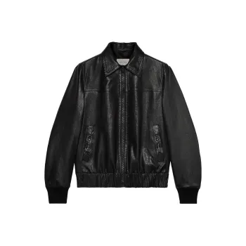 GUCCI Leather Jacket Men's Black