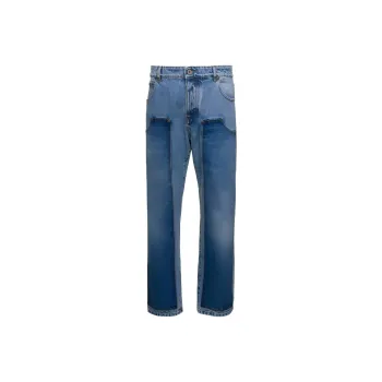 BALMAIN Patchwork Straight Leg Jeans