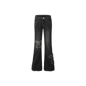 YINLEI Jeans Unisex Black