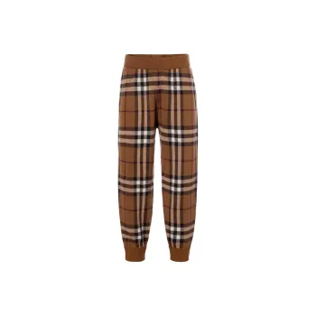 Burberry Check Cashmere Jogging Pants