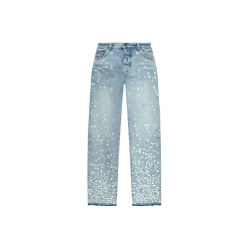 AMIRI Logo Patch Straight Leg Jeans