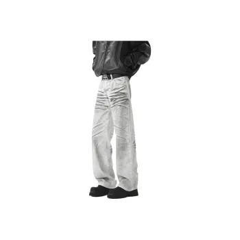 HOKLV Jeans Unisex White