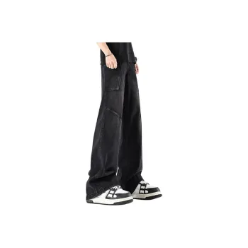 HOKLV Jeans Unisex Vintage Blue