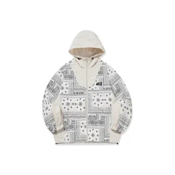QIAODAN Trench Coat Men's Antique Porcelain White/Jordan White Print