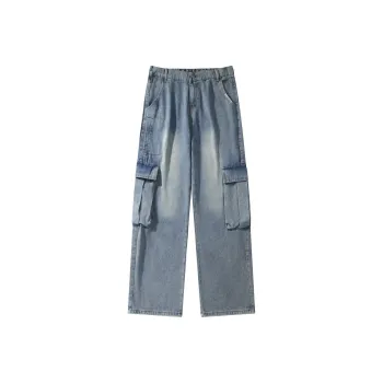 Yiwen Jeans Unisex Nostalgic Blue