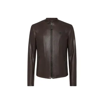 PHILIPP PLEIN Padded Leather Biker Jacket