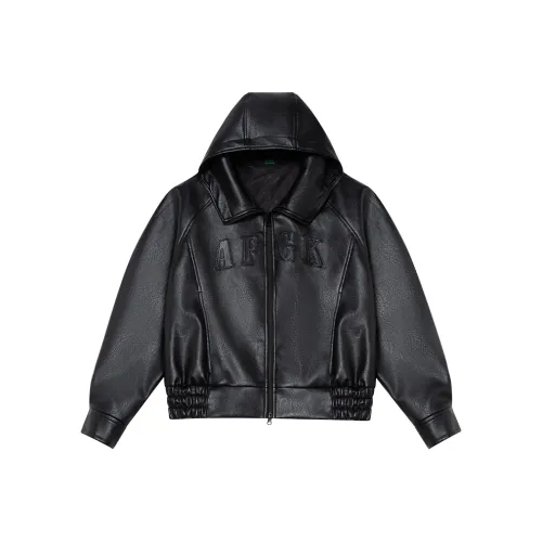 AFGK Leather Black jackets Unisex Black