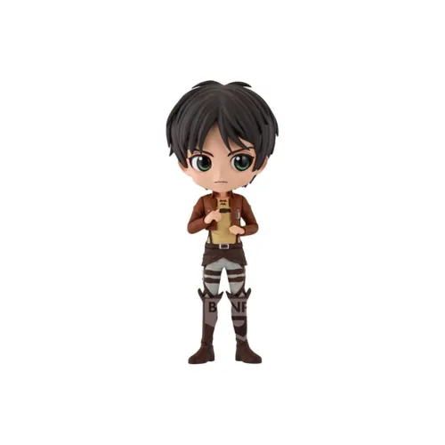 BANPRESTO Glass Factory Attack On Titan Q Posket Eren Yeager 2nd Edition Bonus Gifts 14cm