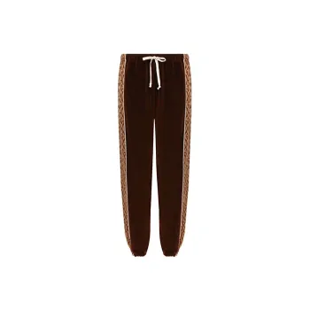 GUCCI Knitted Sports Pants Men's Brown