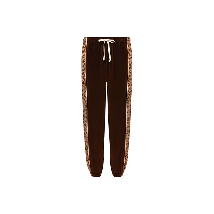 GUCCI Knitted Sports Pants Men's Brown-0