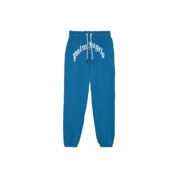 PALM ANGELS Knitted Sweatpants Men Blue