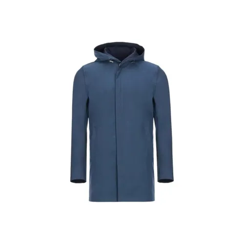 BRAUN BUFFEL Trench Coat Men's Blue