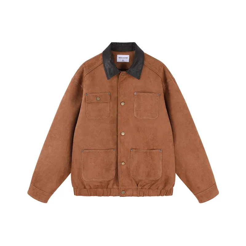 MATCHA STORY College Series Jackets Coats Unisex Brown-0