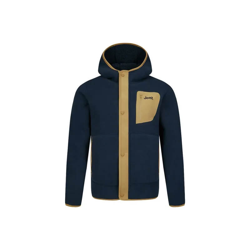 Jeep Double Sided Polar Fleece Jacket With Velvet Long Sleeved Coat Unisex-16