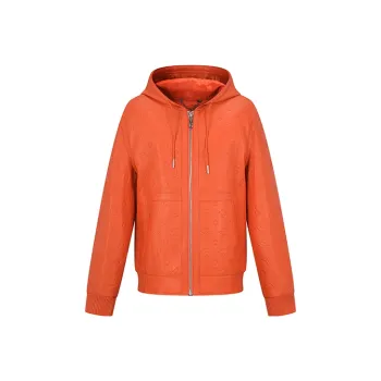 RARE Leather Jacket Men's Orange Red