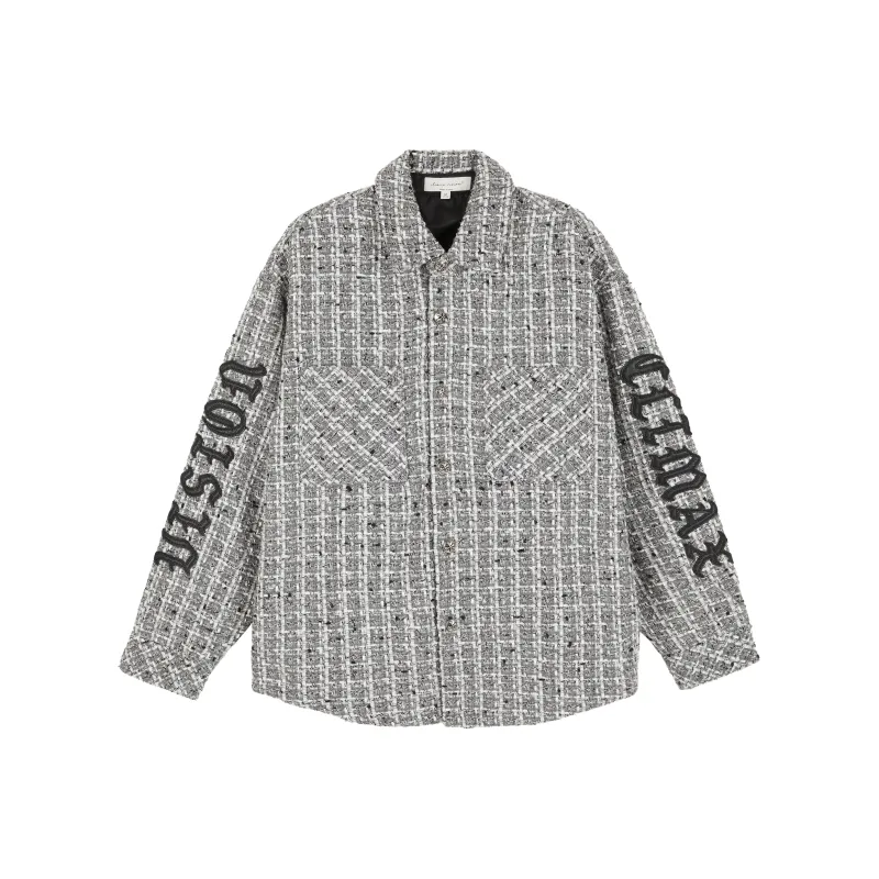 CLIMAX VISION Jackets Coats Unisex Gray White Plaid-0
