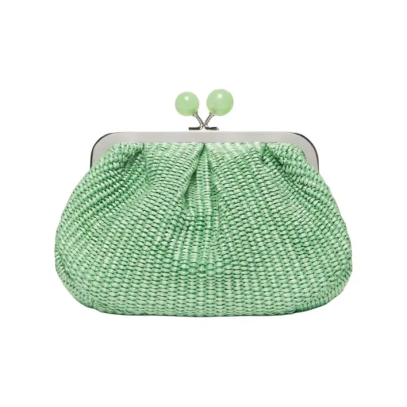 WEEKEND MaxMara Cotton Shoulder Bag Small Size Women's Emerald-2